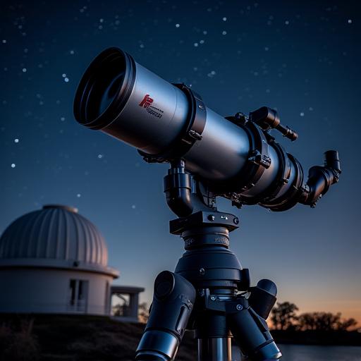 Nebula Hunter 14-inch Telescope on a sturdy observatory-grade equatorial mount, pointed towards a star-filled sky
